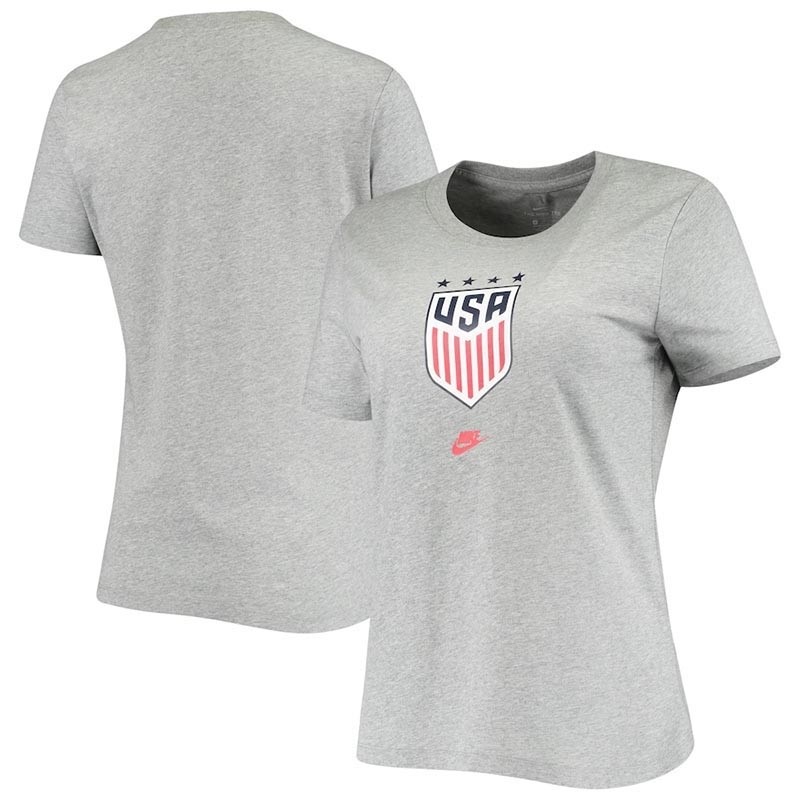 USWNT Nike Women's 4-Star Crest Heathered Gray T-Shirt