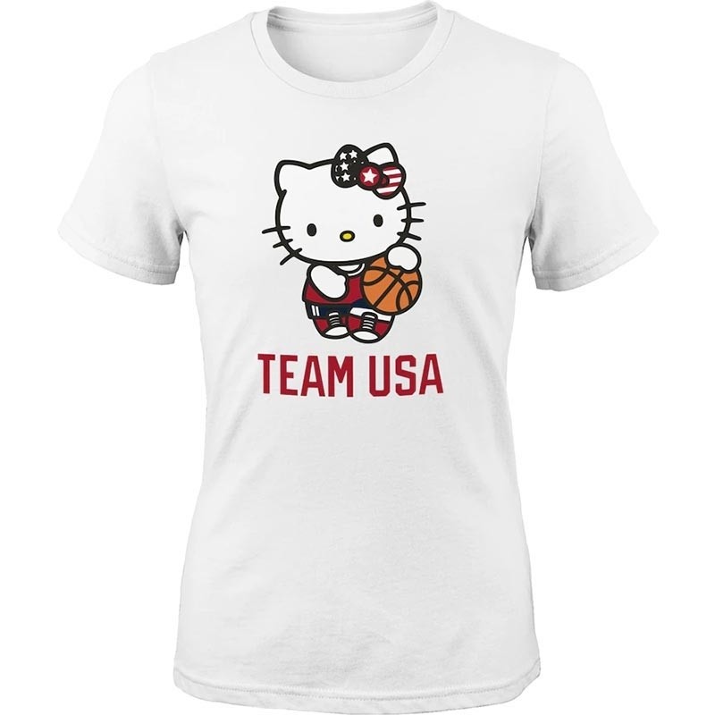 Team USA x Hello Kitty Girls Youth Basketball White T-Shirt