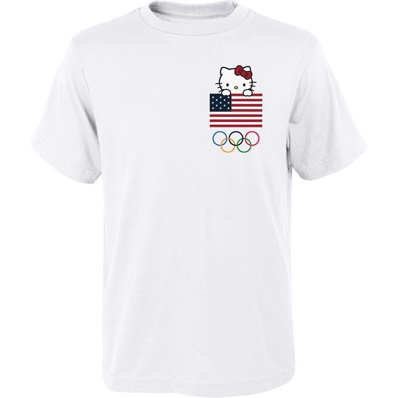 Team USA x Hello Kitty Youth Surfing White T-Shirt