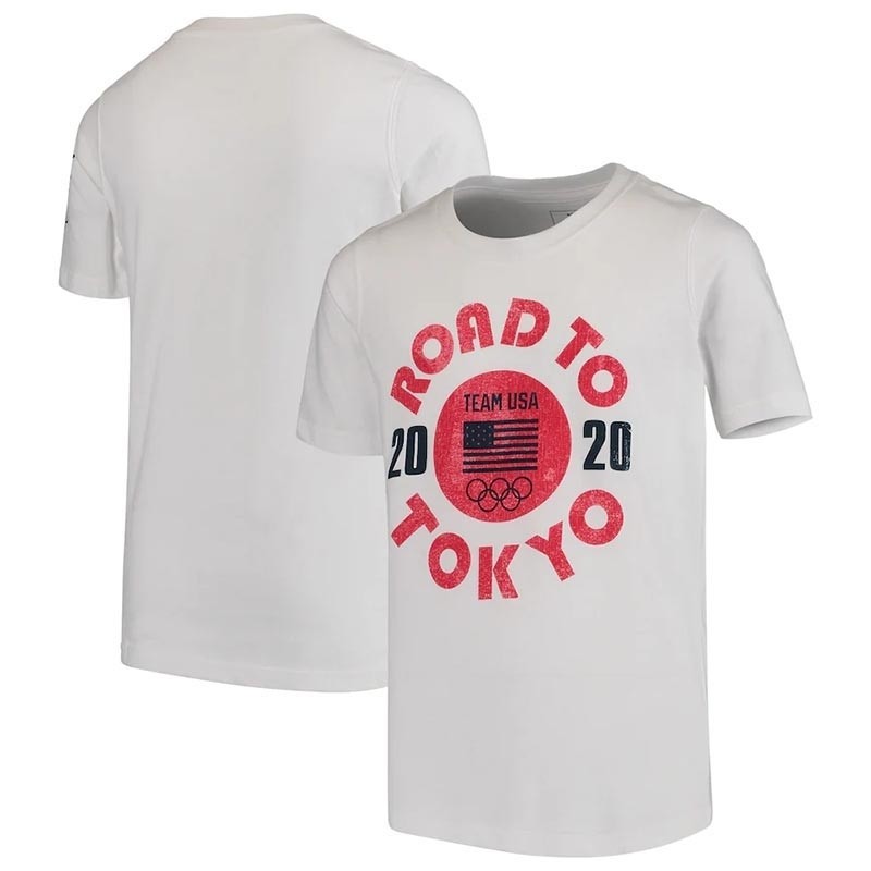 Team USA Youth Road to Tokyo Badge of USA White T-Shirt