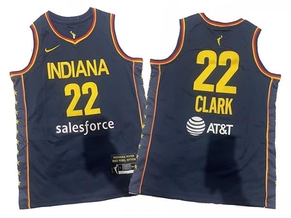 WNBA Indiana Fever #22 Caitlin Clark Youth Navy Basketball Jersey